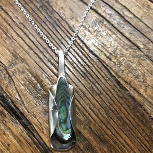 Sterling silver necklace abalone pendant